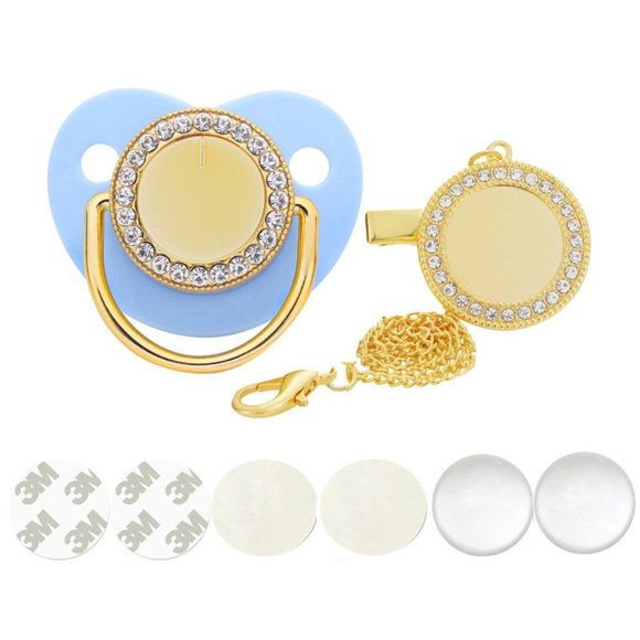 Gold Sublimation Blanks Pacifier luxury pacifier for baby Personalized Bling Bab - Picture 5 of 13
